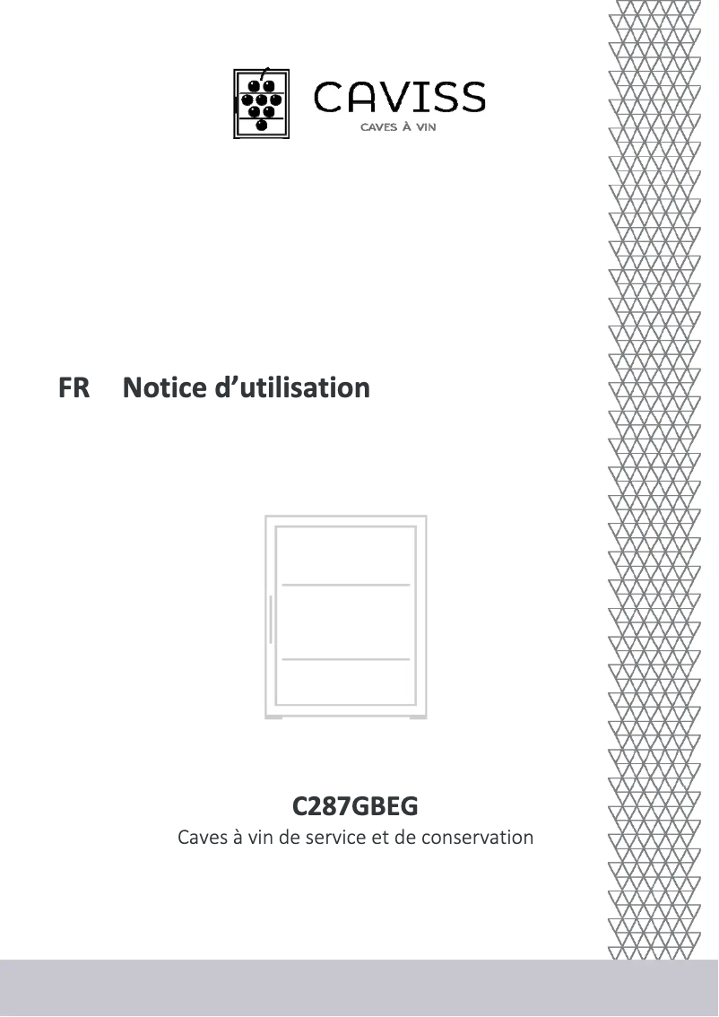 Page 1 de la notice Manuel utilisateur Caviss C287GBEG