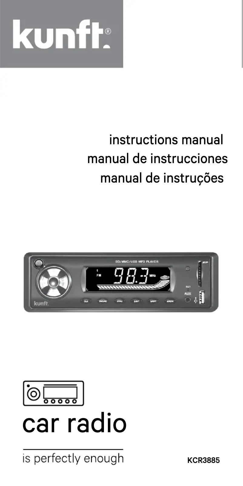 Image de la première page du manuel de l'appareil KCR3885