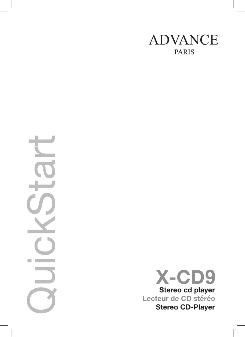 Page n°1 - Manuel utilisateur Advance X-CD9