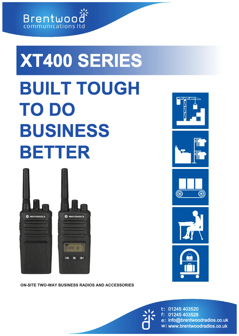 Page n°1 - Manuel utilisateur Motorola PMR XT420