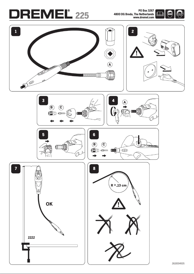 Page 1 de la notice Instructions / montage Dremel 225