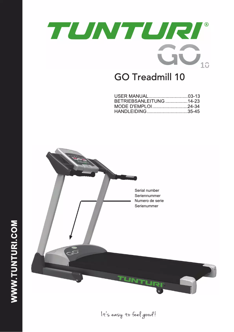 Page n°1 - Manuel utilisateur Tunturi Go 10