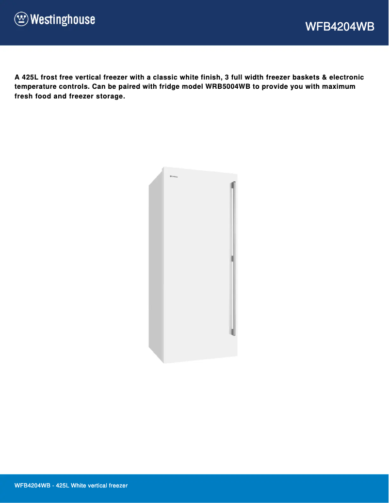 Image de la première page du manuel de l'appareil WFB4204WB