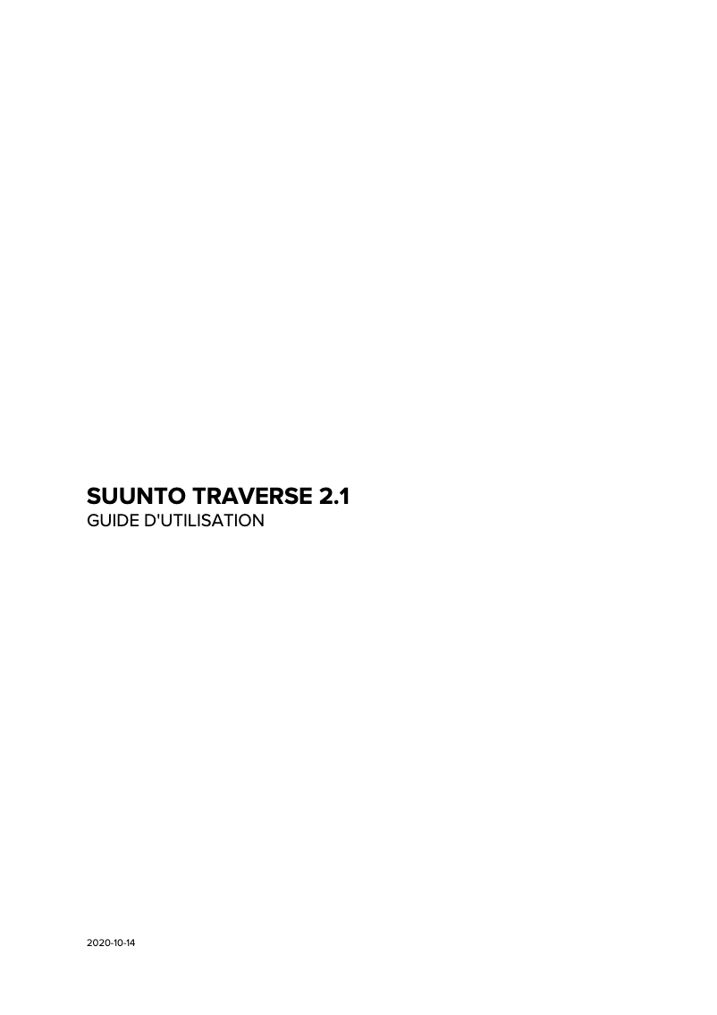 Page 1 de la notice Manuel utilisateur Suunto Traverse