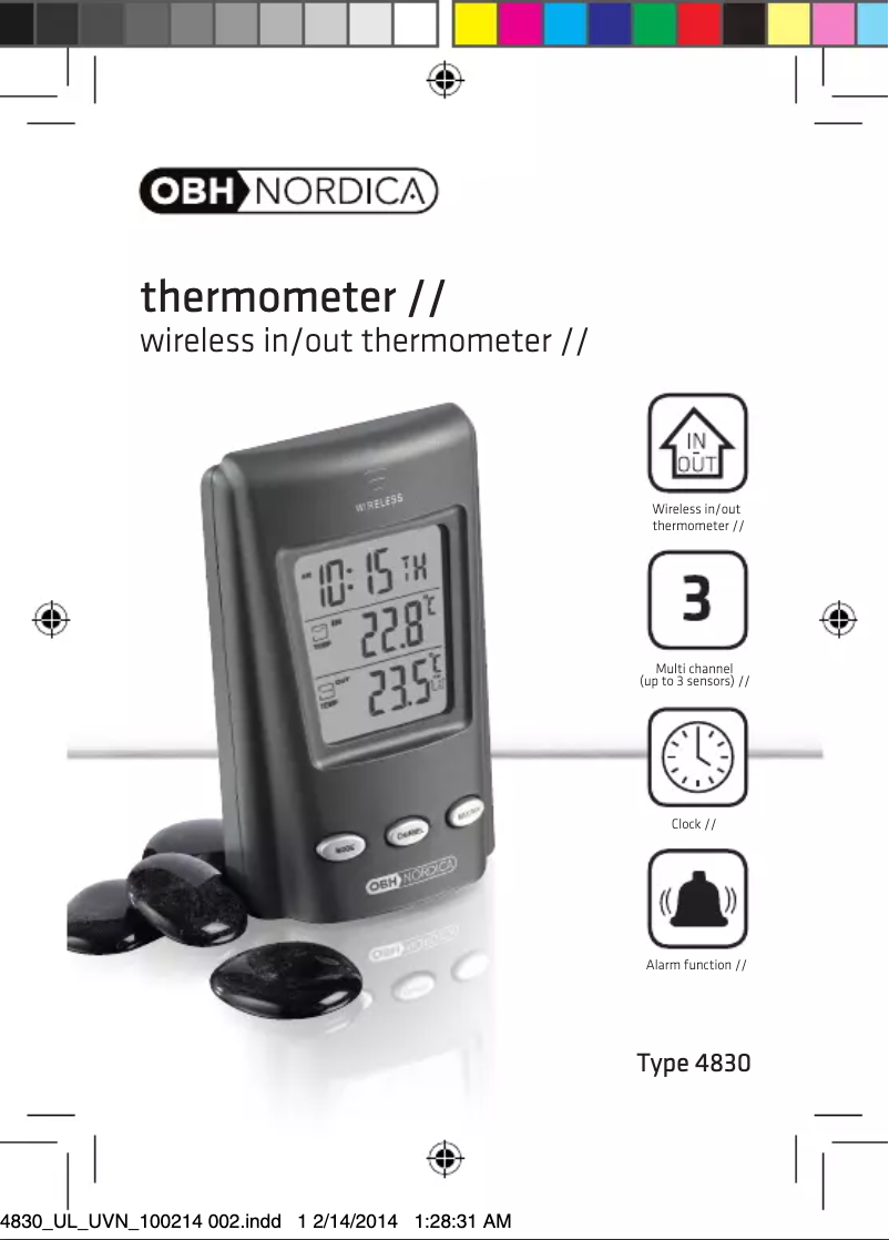 Page 1 de la notice Manuel utilisateur OBH Nordica 4830