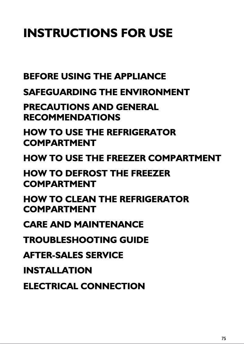 Page 1 de la notice Manuel utilisateur Whirlpool ART 483