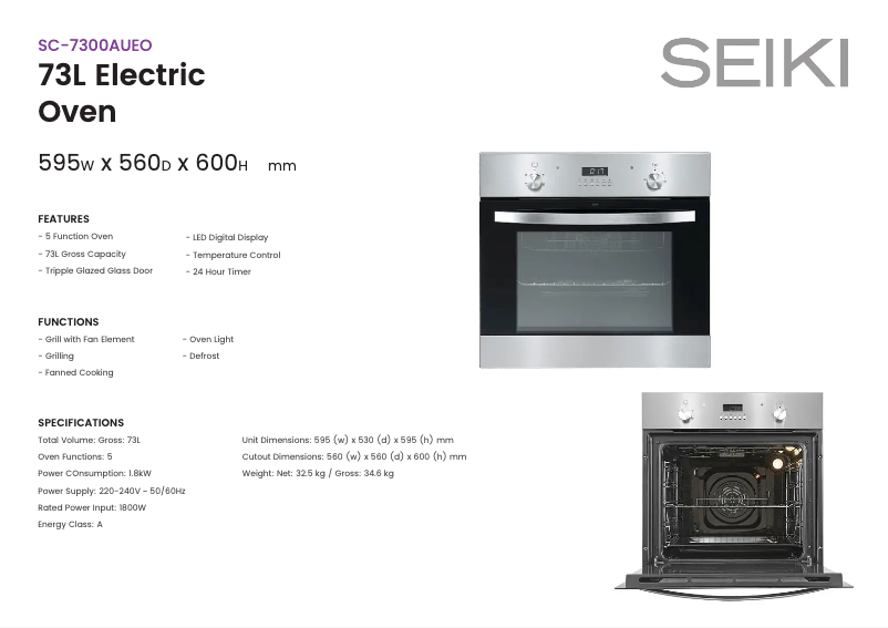 Image de la première page du manuel de l'appareil SC-7300AUEO