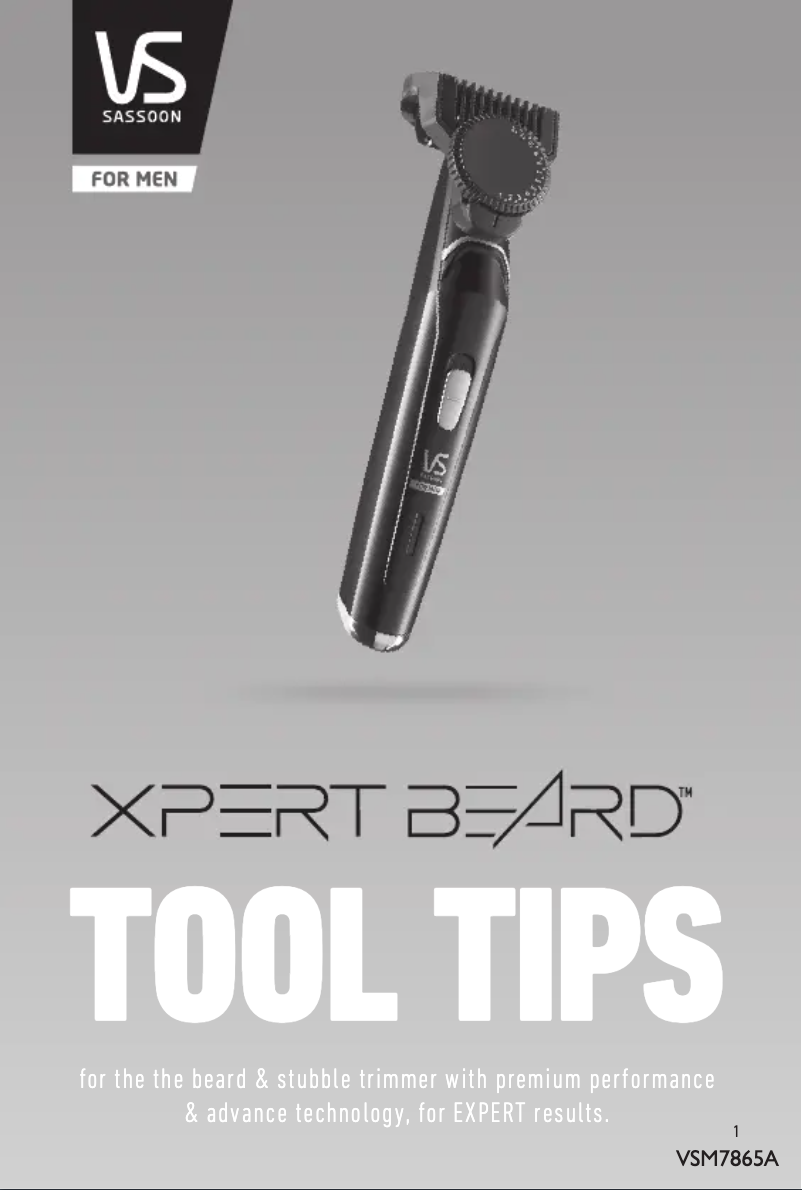 Page 1 de la notice Manuel utilisateur VS Sassoon Xpert Beard VSM7865A