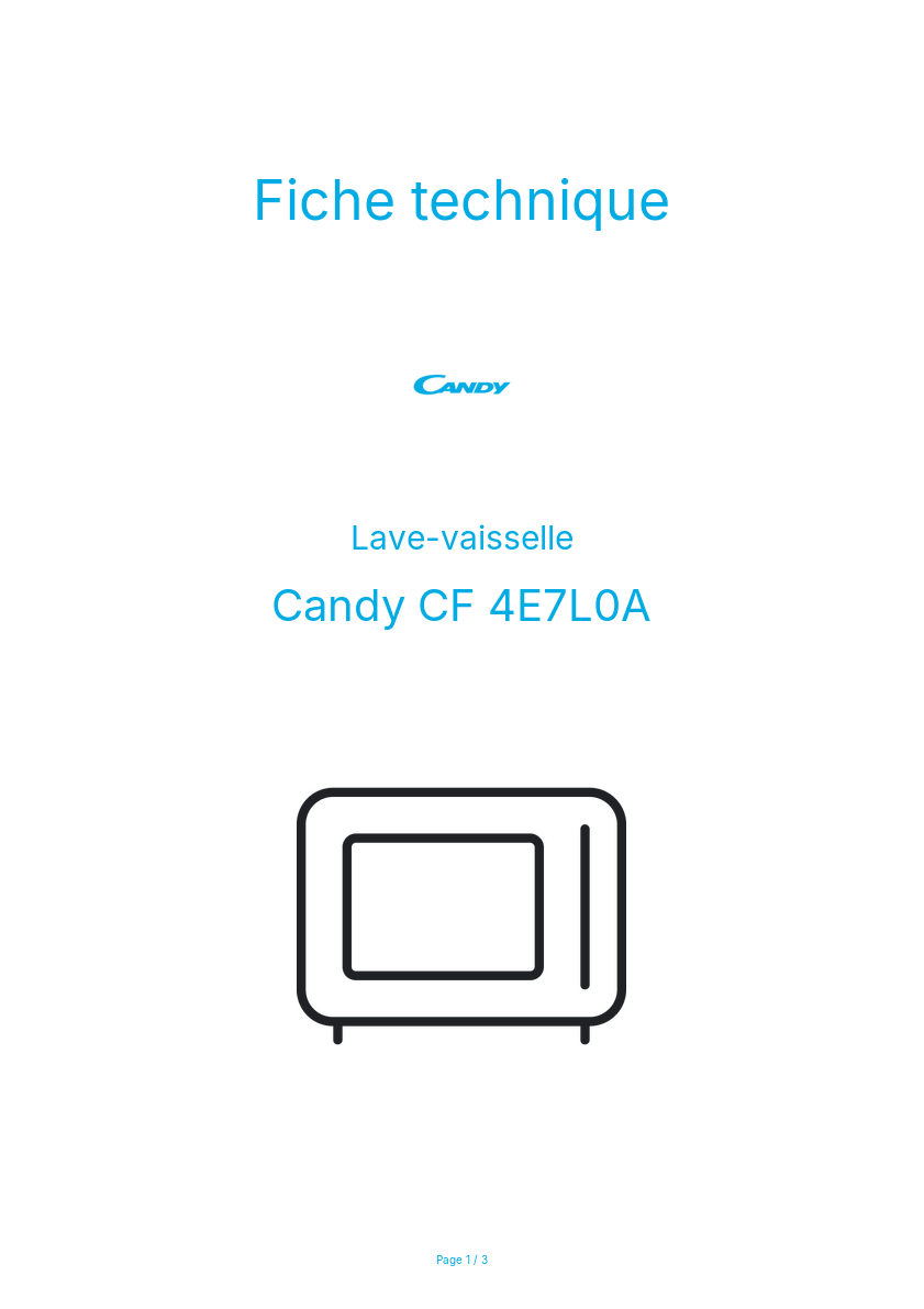 Image de la première page du manuel de l'appareil CF 4E7L0A