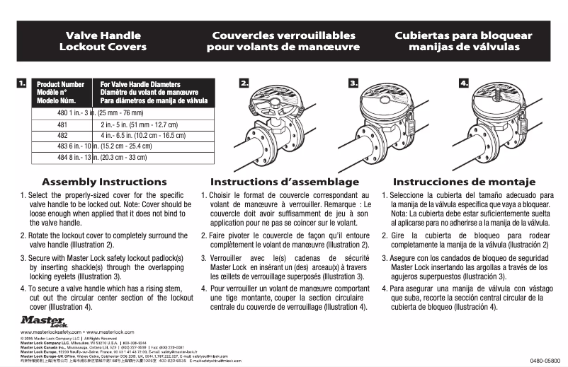 Page n°1 - Manuel utilisateur Master Lock 484