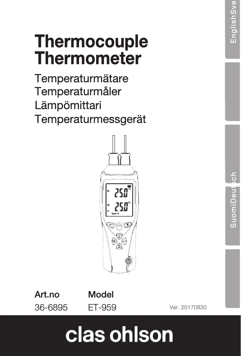 Image de la première page du manuel de l'appareil ET-959