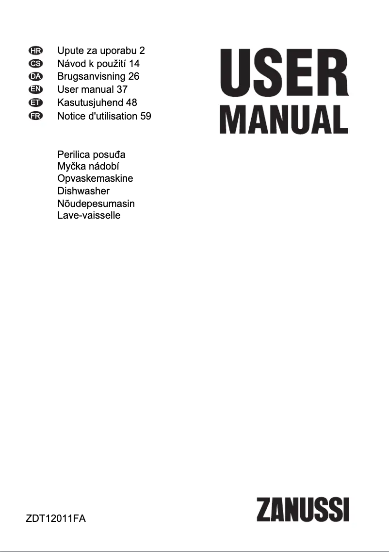 Image de la première page du manuel de l'appareil ZDT12011FA