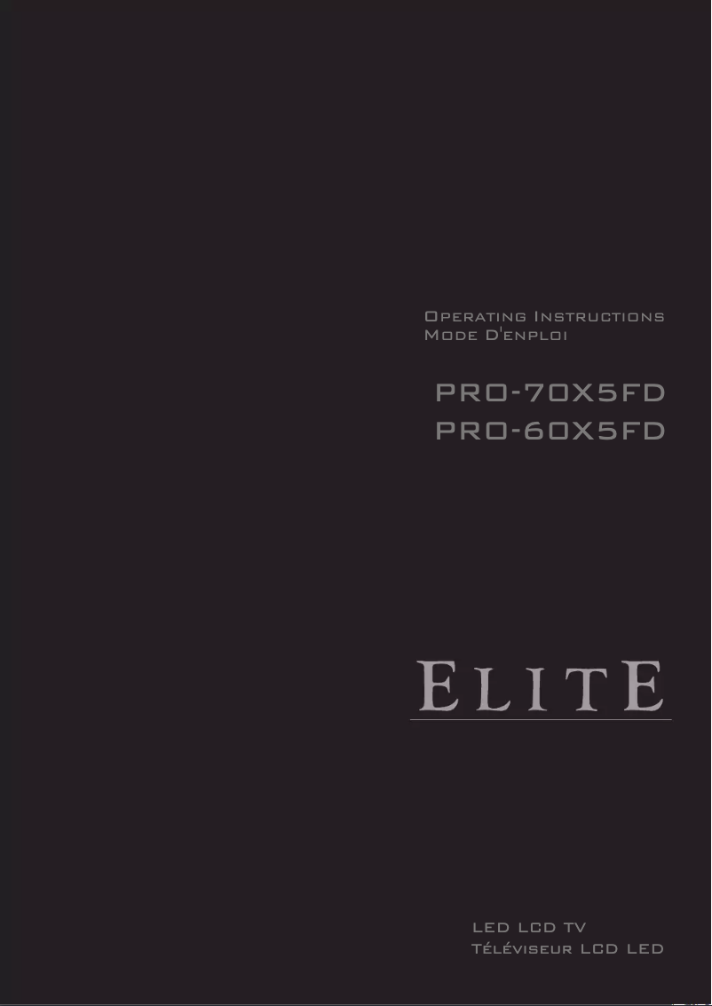 Page n°1 - Manuel utilisateur Elite PRO-70X5FD