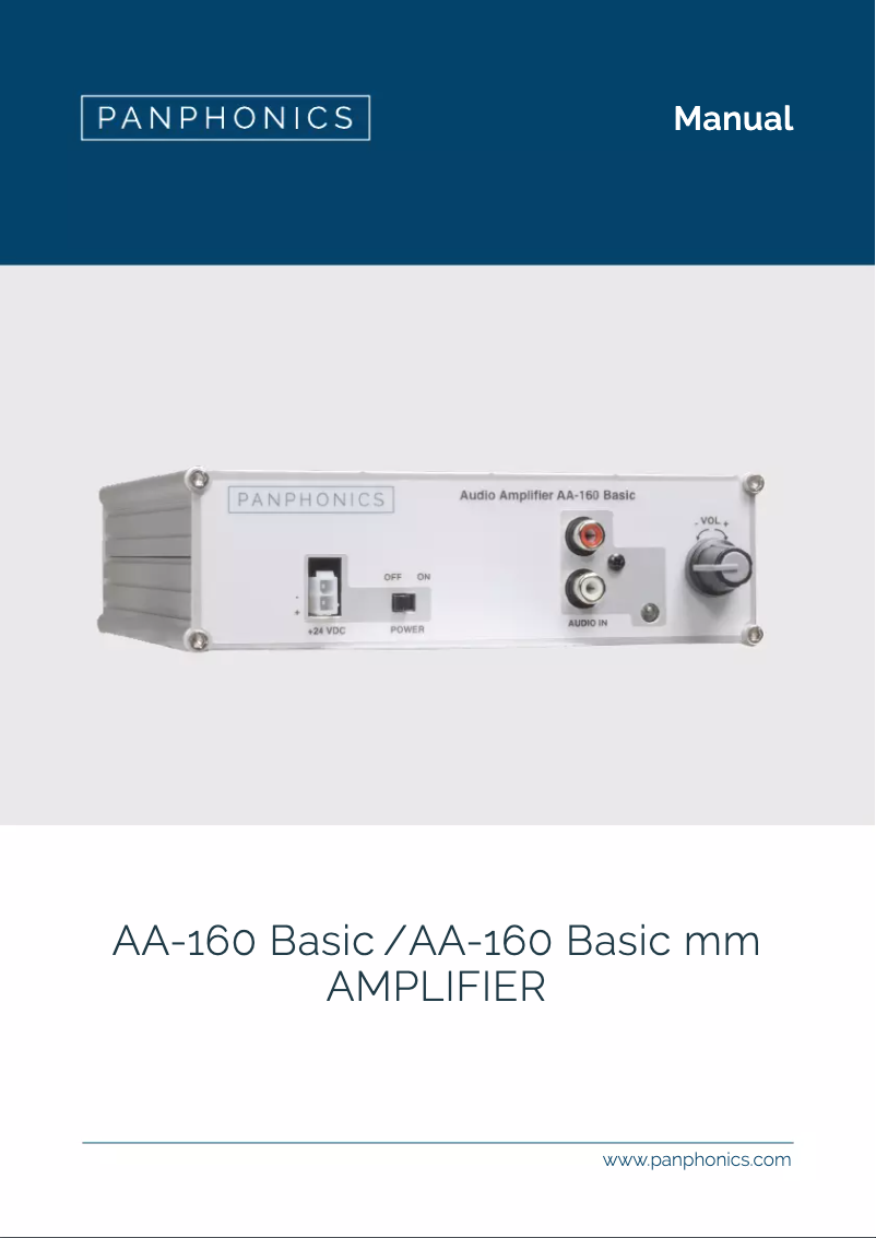 Page 1 de la notice Manuel utilisateur Panphonics AA-160