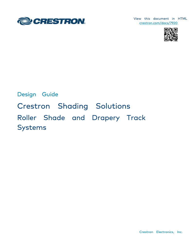 Page 1 of the manual User Manual Crestron CSM-QMTDC-163-1-EX