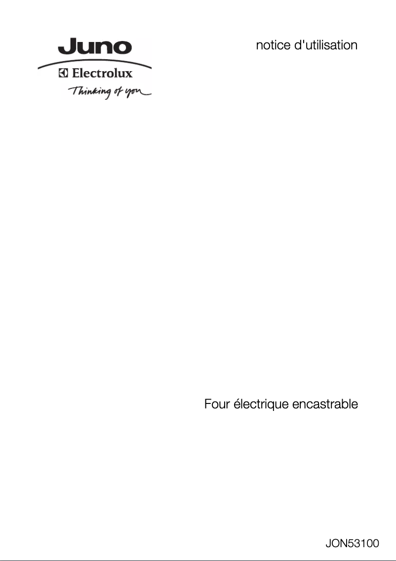 Image de la première page du manuel de l'appareil JON53100X