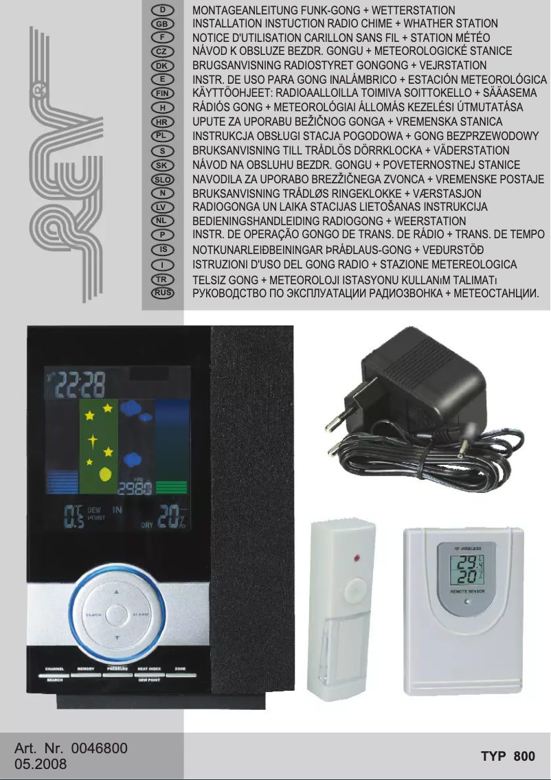 Page n°1 - Manuel utilisateur Plieger REV 800