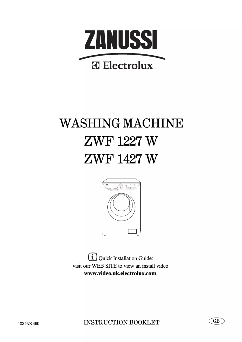 Page 1 de la notice Manuel utilisateur Zanussi-Electrolux ZWF 1227 W