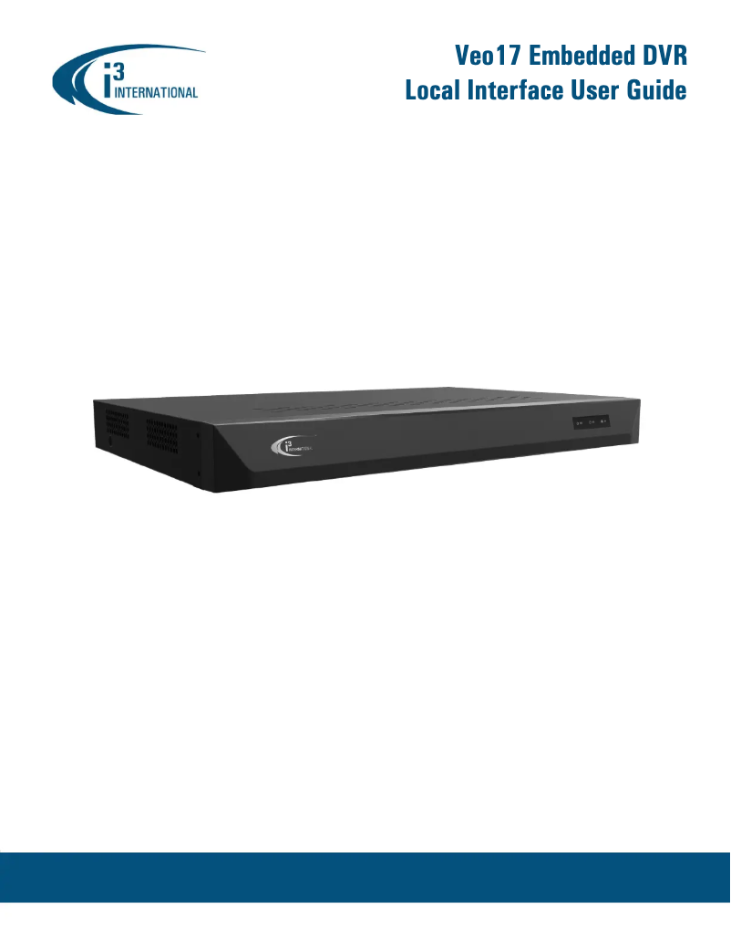 Page 1 de la notice Manuel utilisateur i3International Veo17