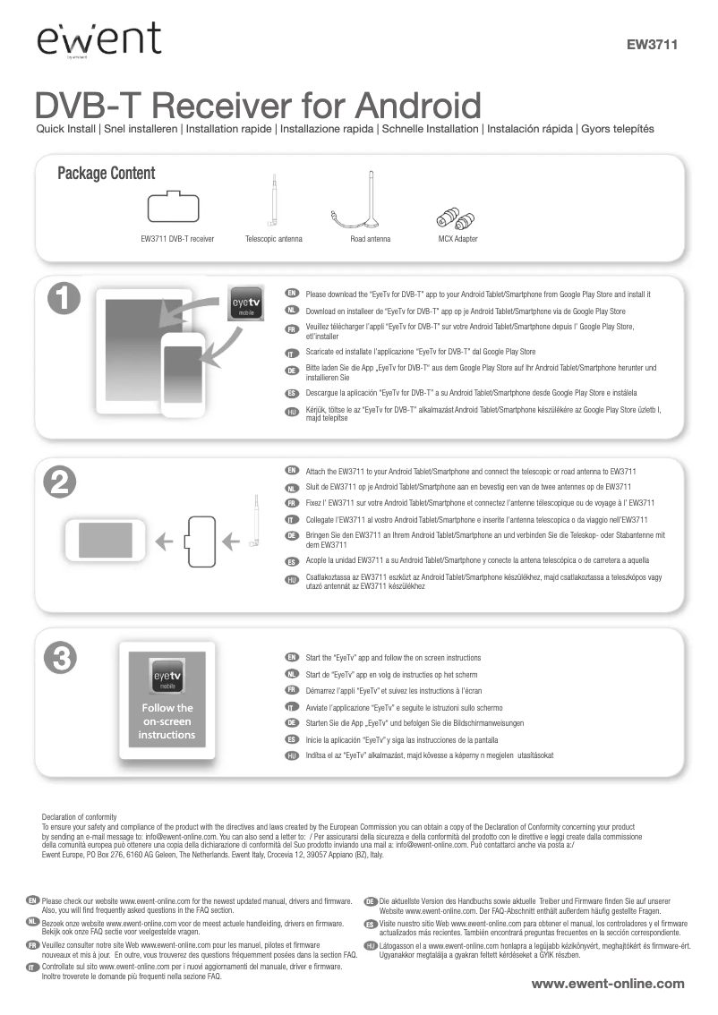 Page 1 de la notice Manuel utilisateur Ewent EW3711