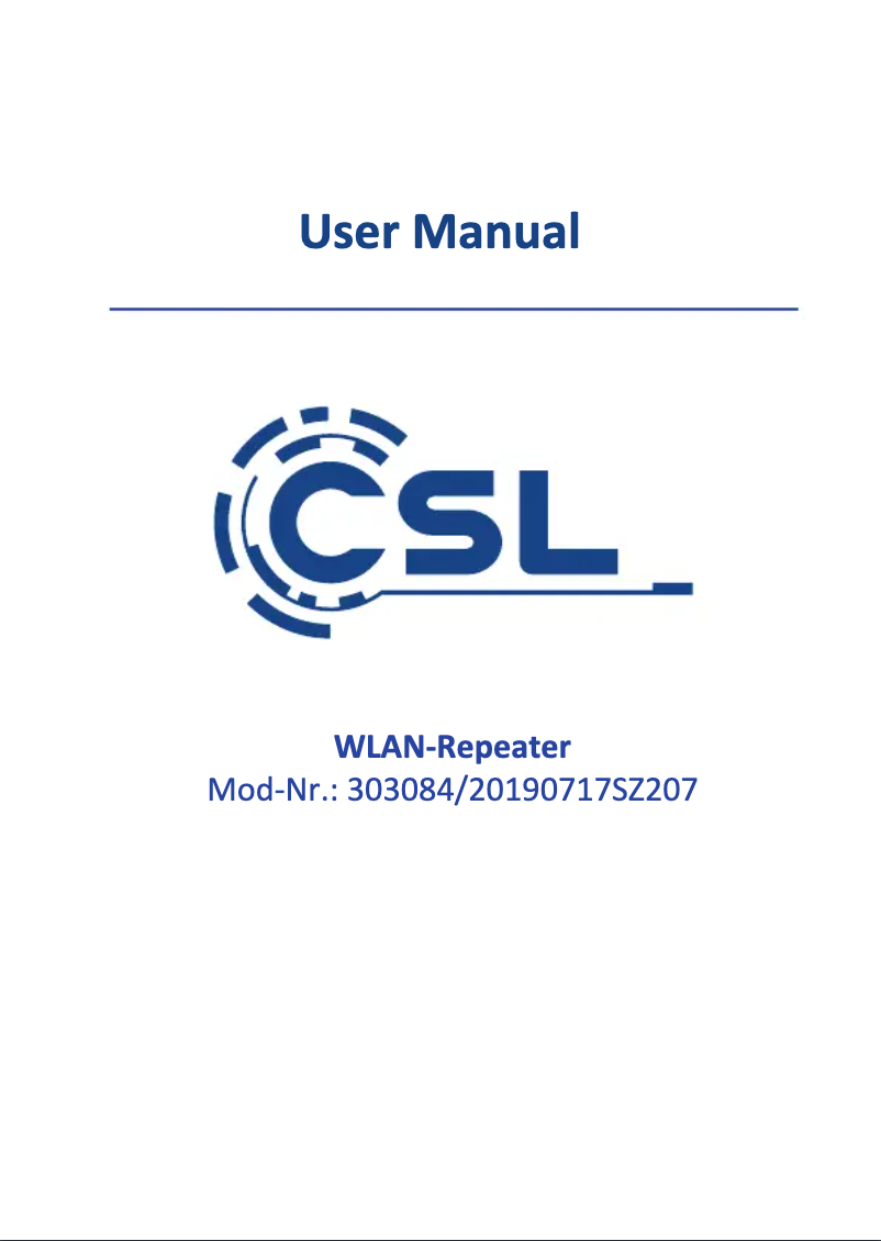 Page 1 de la notice Manuel utilisateur CSL 303084
