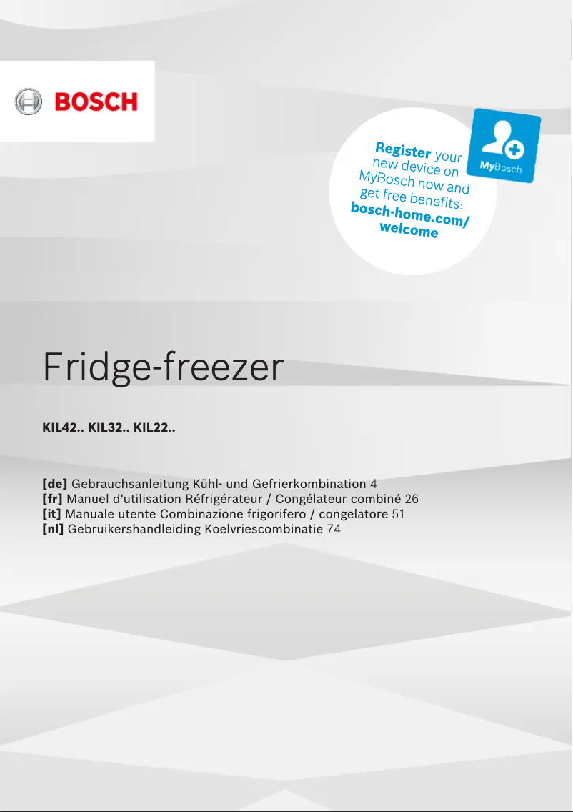 Page n°1 - Manuel utilisateur Bosch KIR41VFE0