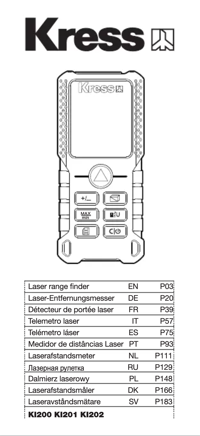 Page 1 de la notice Manuel utilisateur Kress KI201