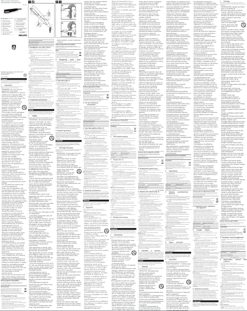 Page 1 de la notice Manuel utilisateur Philips StraightCare BHS676