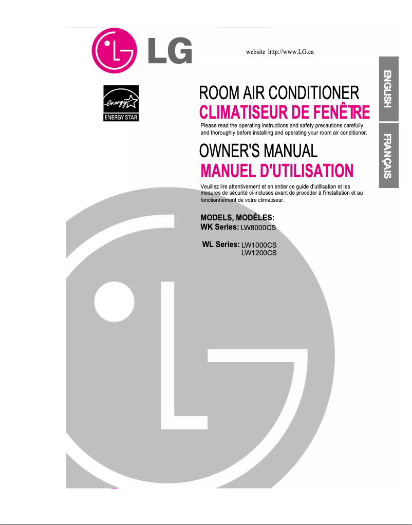 Image de la première page du manuel de l'appareil LW1000CS