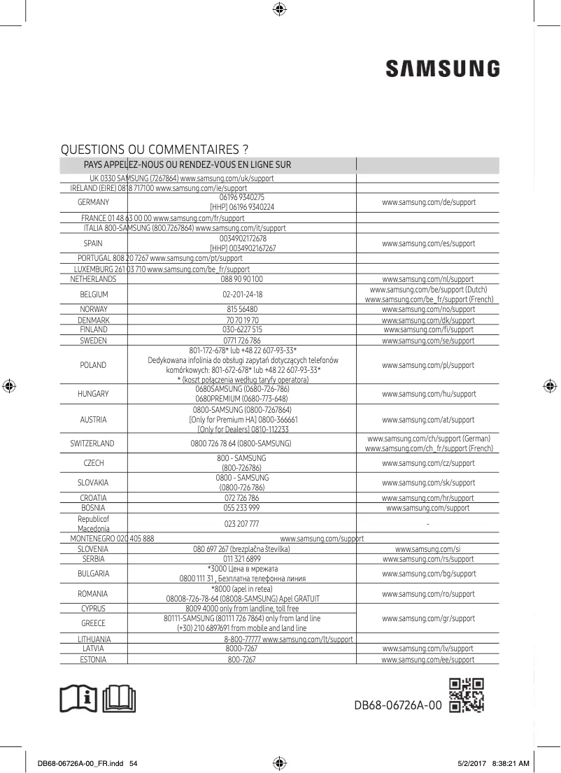Page 1 de la notice Manuel utilisateur Samsung AR12MXPDAWKX