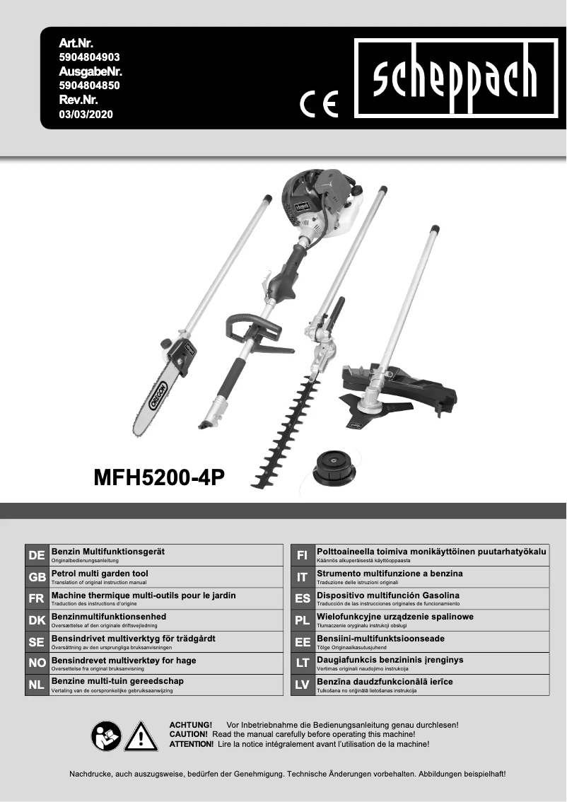 Página 1 del manual Manual de usuario Scheppach MFH5200-4P