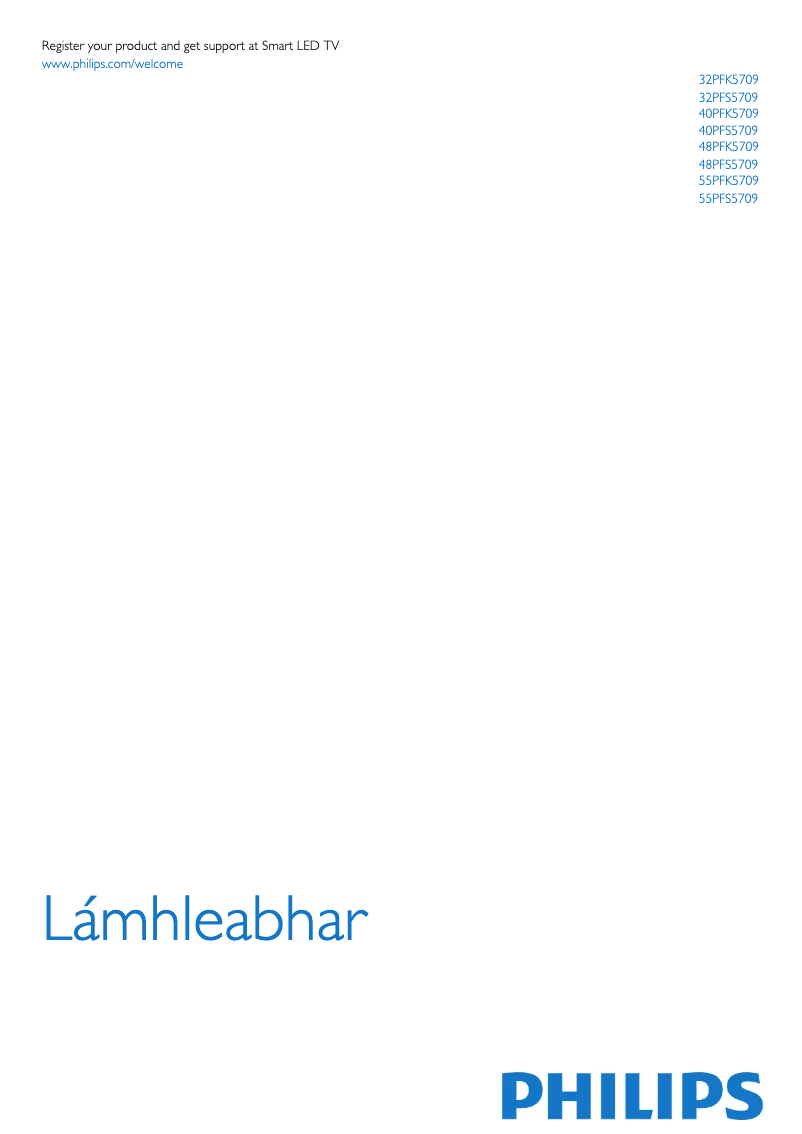 First page image of the manual for 48PFS5709