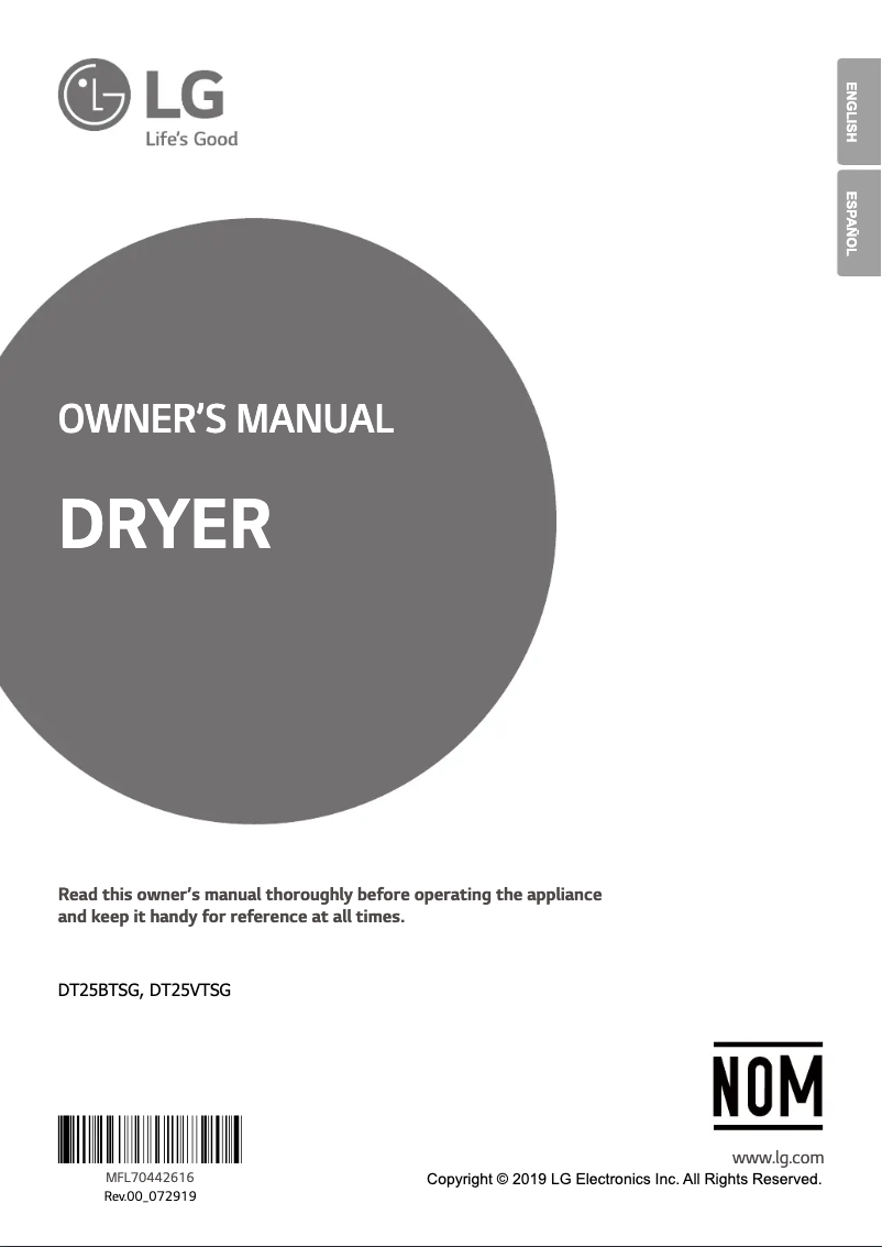 Página 1 del manual Manual de usuario LG DT25VTSG