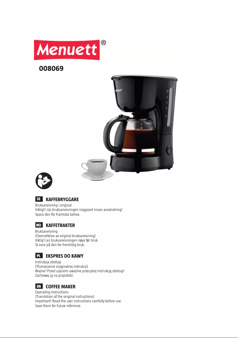 Page n°1 - Manuel utilisateur Menuett 008-069