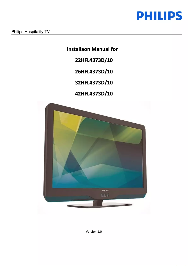 Image de la première page du manuel de l'appareil 22HFL4373D