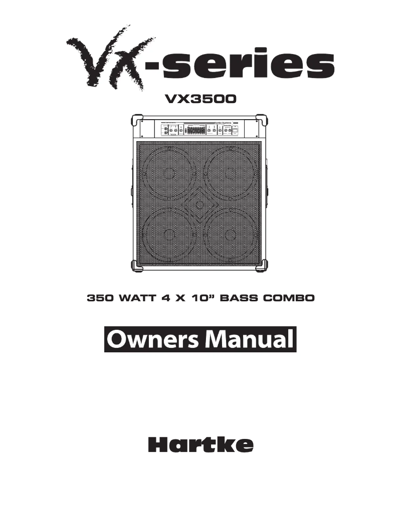 Page 1 de la notice Manuel utilisateur Hartke VX3500