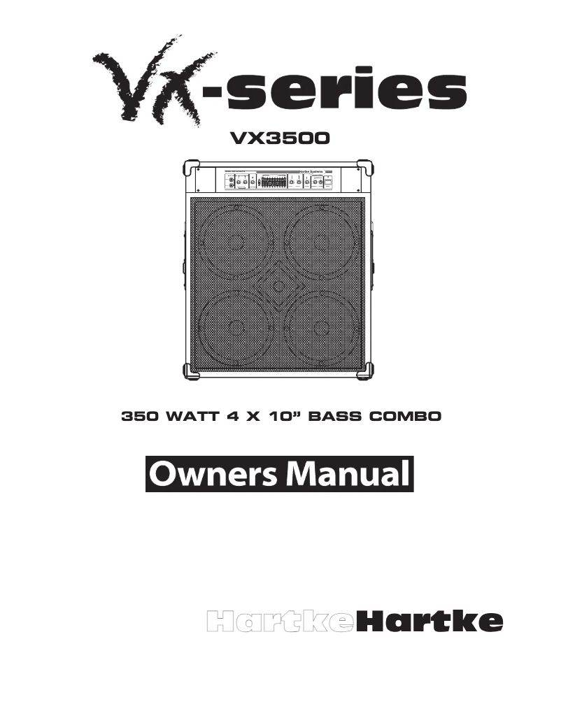 Page n°1 - Manuel utilisateur Hartke VX3500