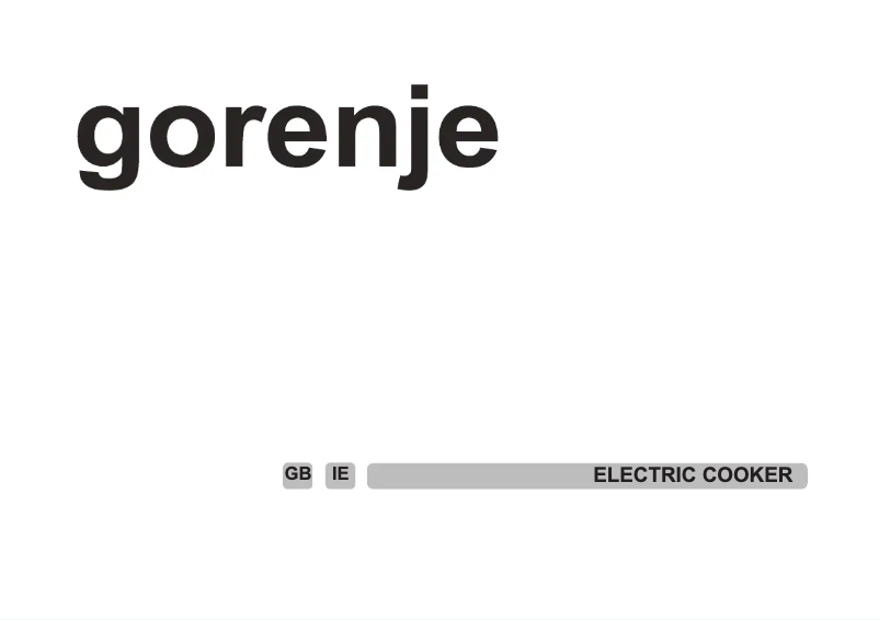 Page n°1 - Manuel utilisateur Gorenje E52108AW