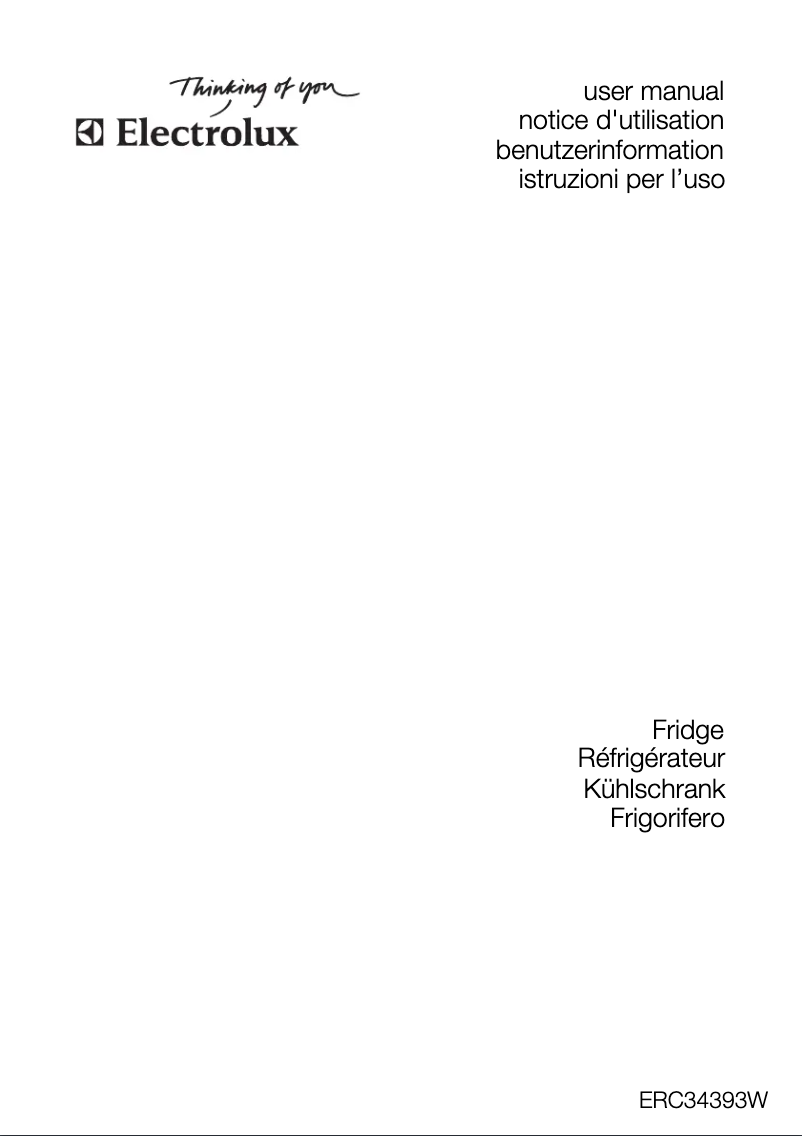 Page 1 de la notice Manuel utilisateur Electrolux ERC 34393 W