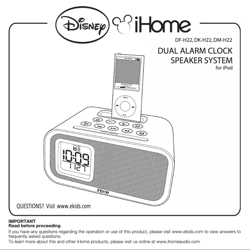 Image de la première page du manuel de l'appareil DJ-H22