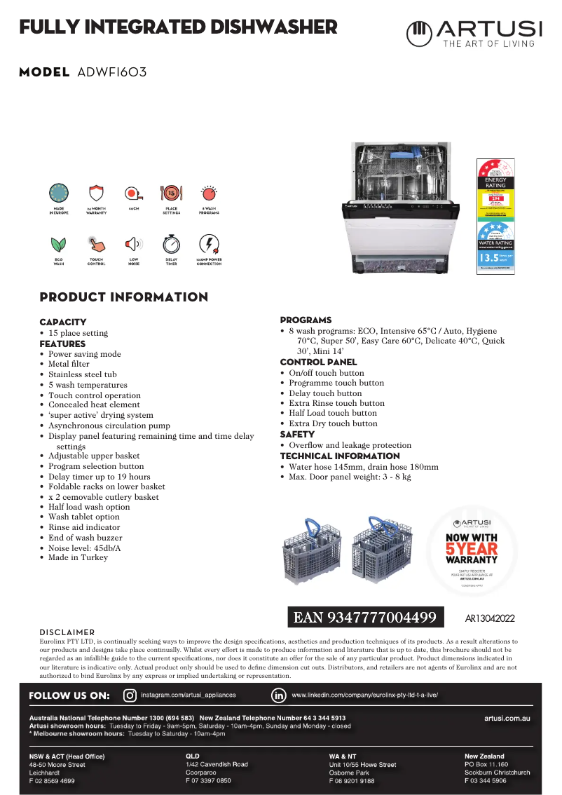 Image de la première page du manuel de l'appareil ADWFI603