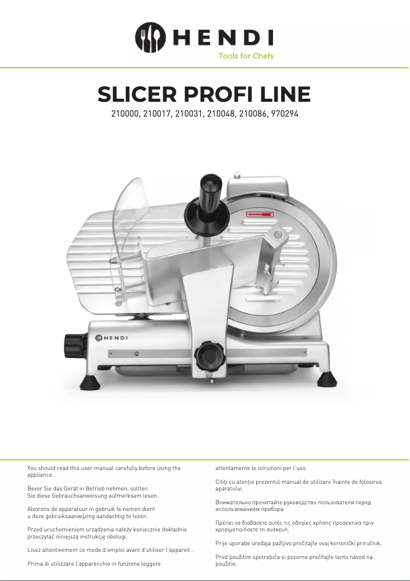 Page 1 of the manual User Manual Hendi 210000