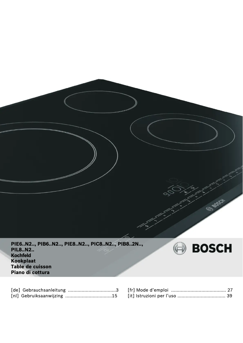 Page 1 de la notice Manuel utilisateur Bosch PIB801N24E