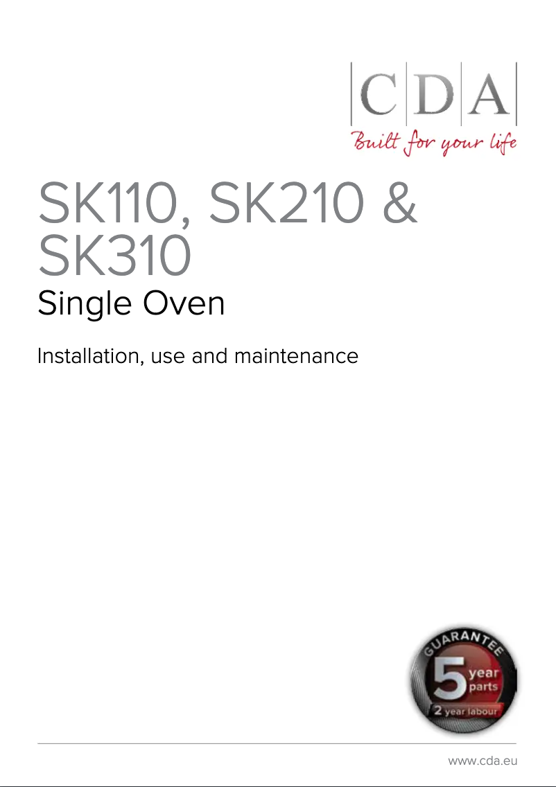 Page n°1 - Manuel utilisateur CDA SK110SS