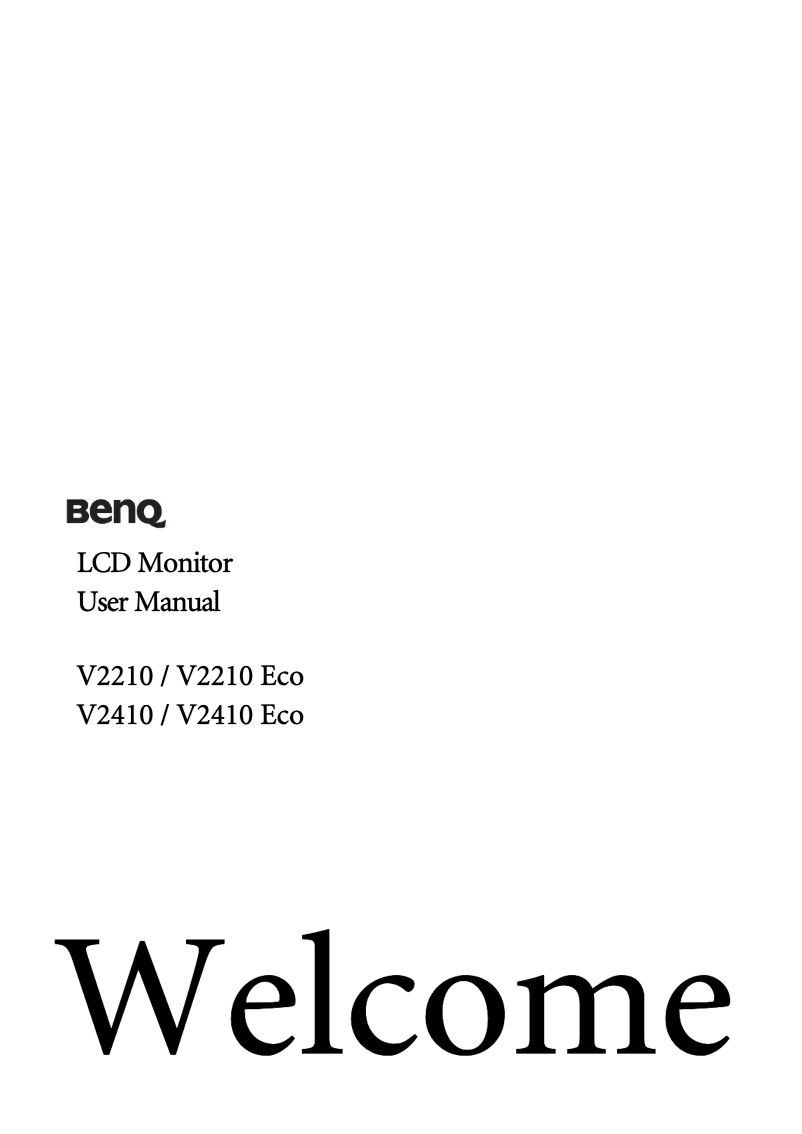 Page n°1 - Manuel utilisateur BenQ V2210