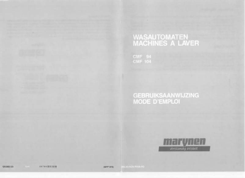 Page n°1 - Manuel utilisateur Marynen CMF 104