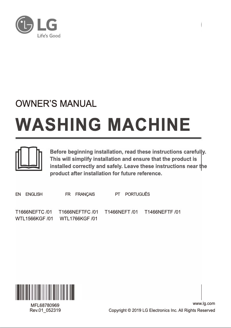 Page n°1 - Manuel utilisateur LG T1466NEFT