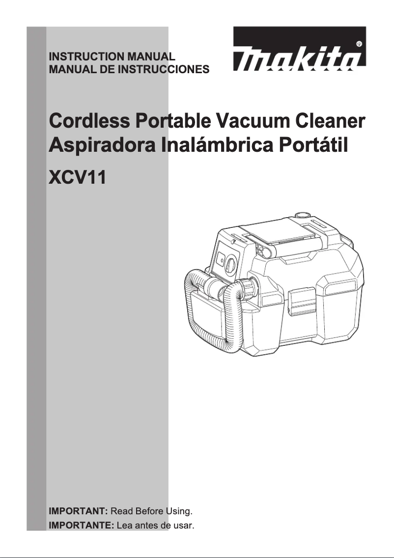 Page n°1 - Manuel utilisateur Makita XCV11T