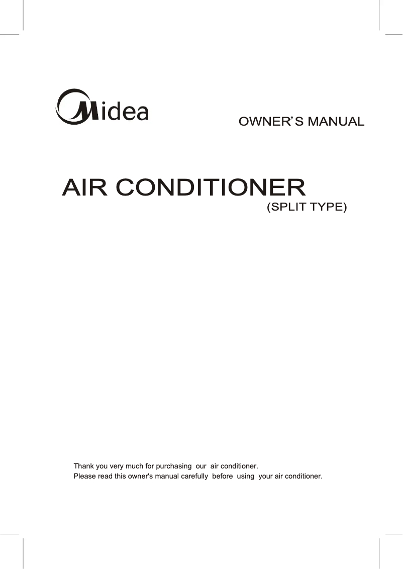 Page 1 de la notice Manuel utilisateur Midea MSG-18HRN2