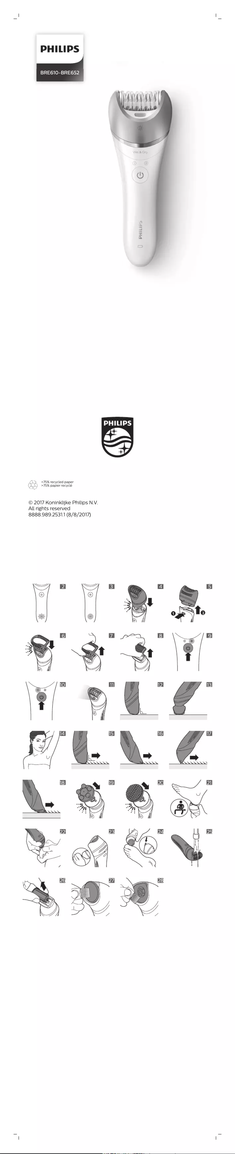 Page n°1 - Manuel utilisateur Philips Satinelle Advanced BRE634